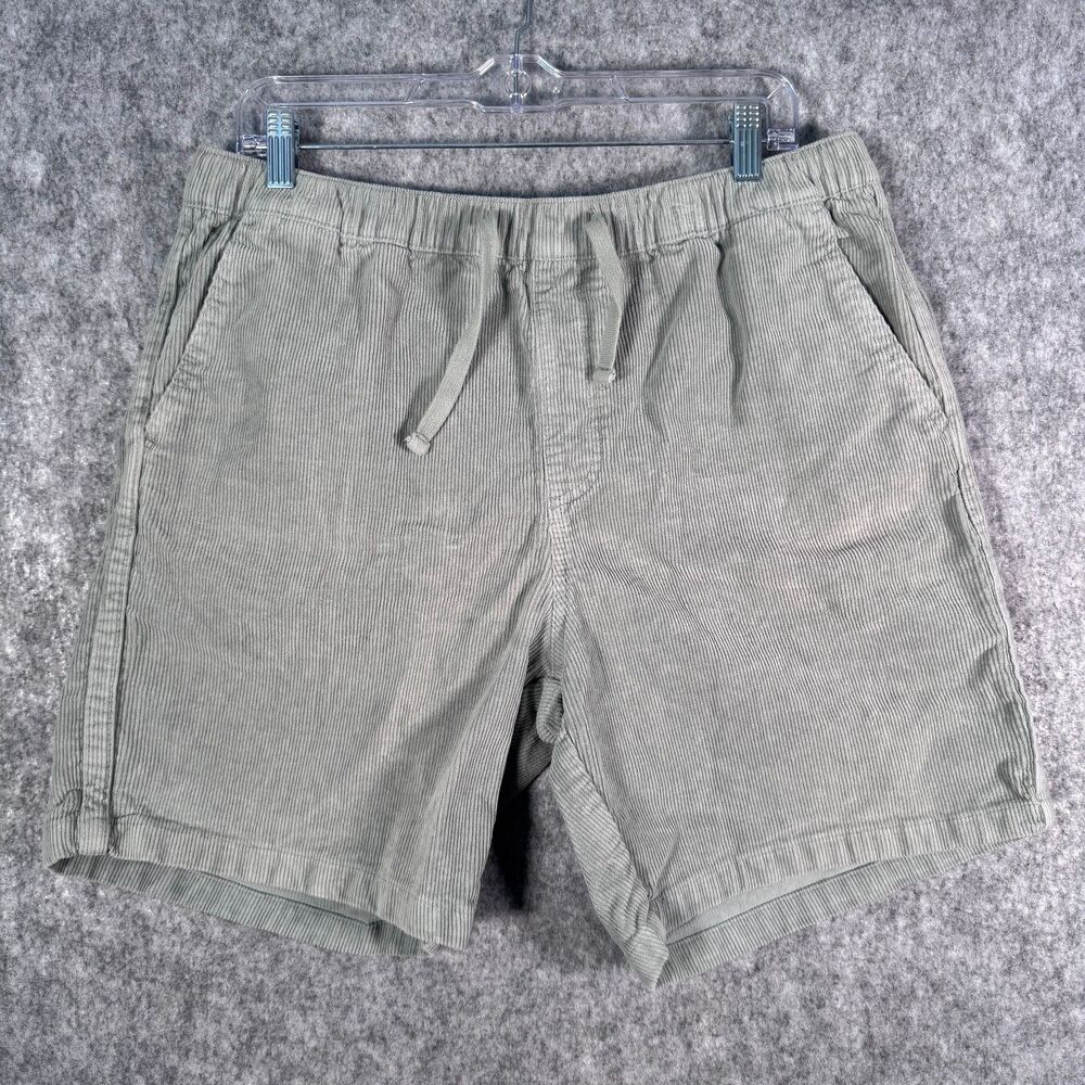 Katin Corduroy Shorts Mens XL 34x6 Green Stretch Elastic Waist Beach Surf